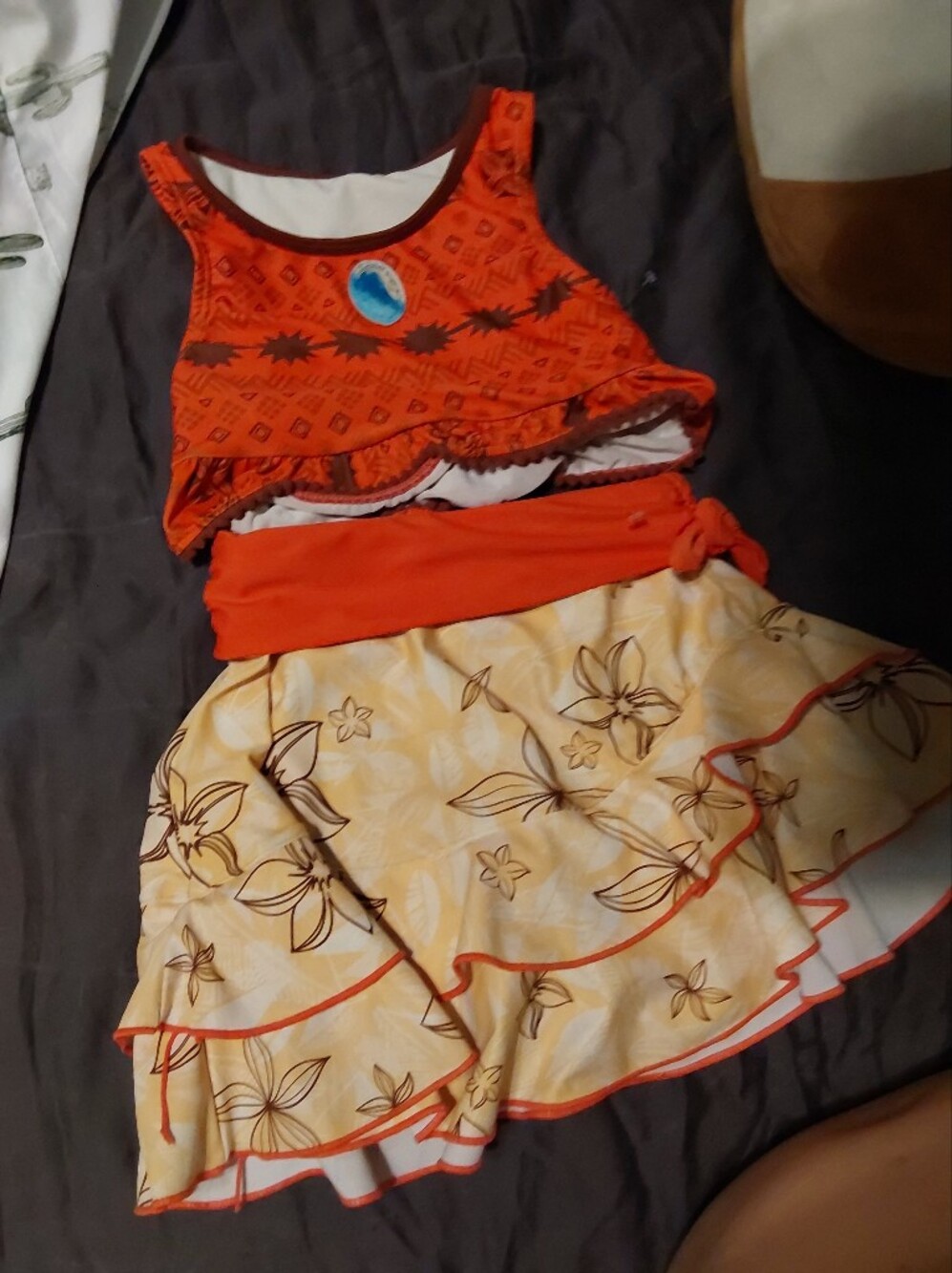 Disney Moana Three Piece Girls Swim Suit And Skirt - Picture 9 of 9